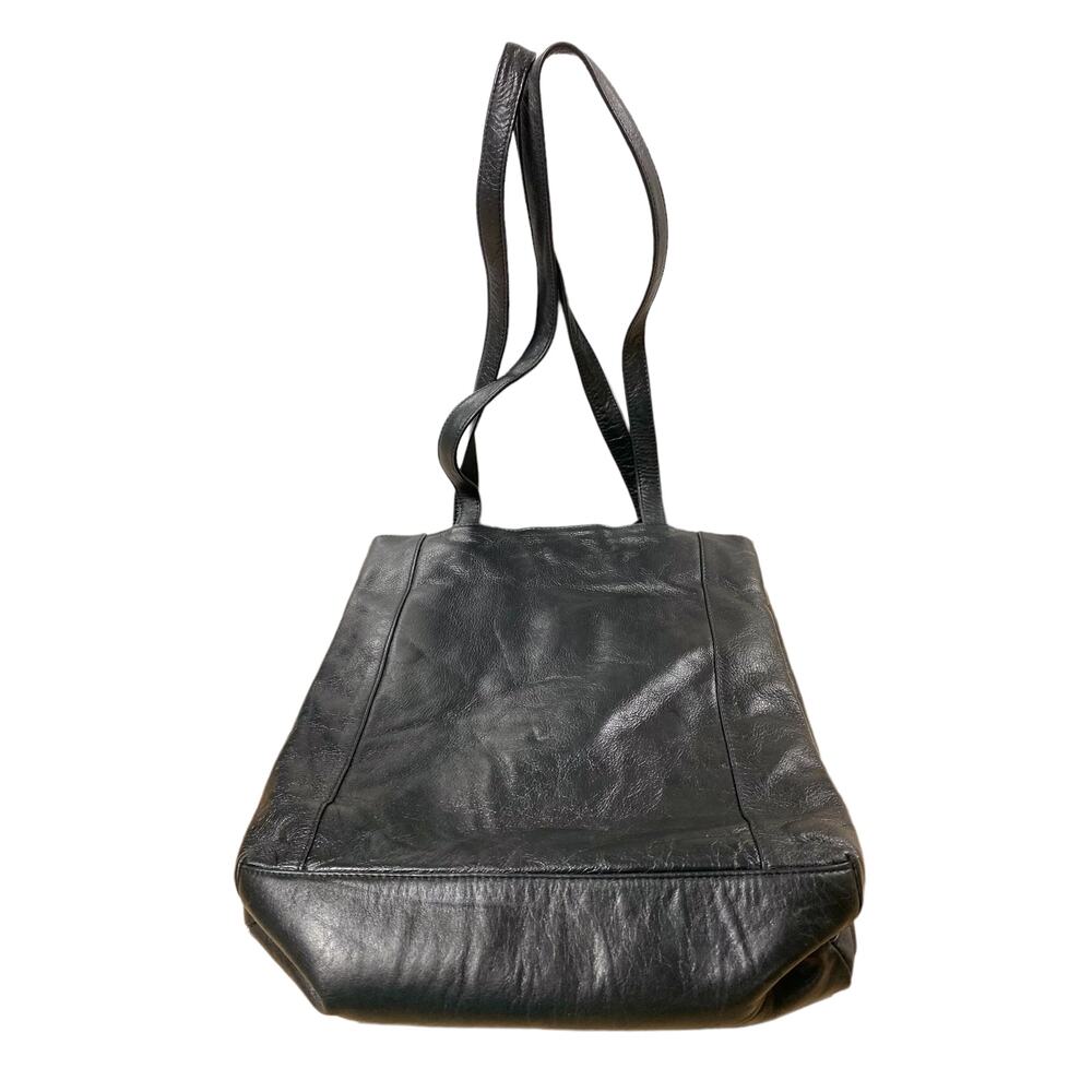 WINN Napa Leather International Tote Bag with Three Compartments Travel Bag EUC